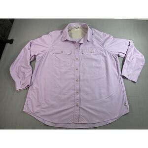 Eddie Bauer Women’s XL Lavender Button Up Hiking Outdoor Shirt Classic Fit